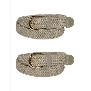 Женский эластичный плетеный пояс (упаковка из 2 шт.) CTM, бежевый