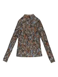 Топ multi (rainbow) с высоким воротником и цветочным принтом Callipygian, черный