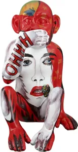 Касабланка от Gilde Фигурка животного "Скульптура Обезьяны" Casablanca by Gilde 28х39х25 см, красный