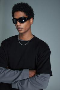 Футболка свободного кроя H&M, черный