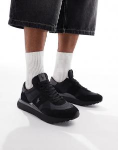 Кроссовки Polo Ralph Lauren Train '89 в черно-сером цвете с логотипом пони