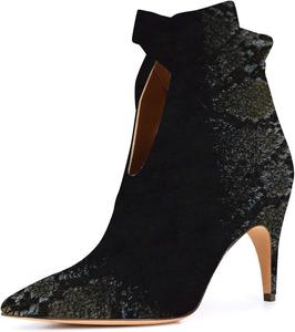 Женские классические ботильоны XYD с острым носком, на низком каблуке, с изящным бантом, на молнии, для вечеринок и фестивалей, Black-Olive