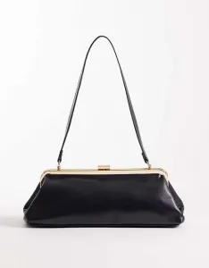 Гламурная структурированная сумка через плечо черного цвета