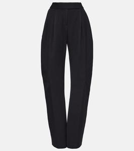 Широкие атласные брюки The Attico, черный