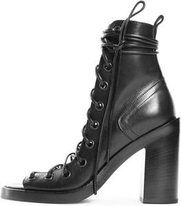 Женские модные ботильоны с открытым носком Maiyang на шнуровке, с массивным высоким каблуком, повседневные стильные ботильоны для ежедневного ношения, размеры 4-16 США, Black