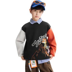 Детская толстовка с отворотом, утепленные и на флисовой подкладке Antakids, basic черный