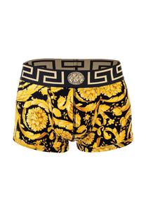 Мужские боксеры - плавки, шорты ретро, ​​хлопок стрейч, узор барокко VERSACE, цвет Schwarz/gold