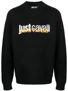 Джемпер с логотипом Just Cavalli, черный