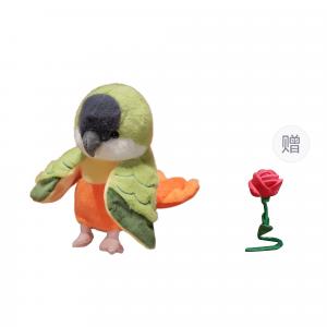 Кукла-перчатка в виде попугая, плюшевая игрушка, высота 20 см XUANBEIBEI, розовый