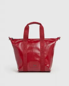 Женская сумка-боулинг Chelsea Glossy с блестками и двойной ручкой Pepe Jeans, красный