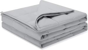 Утяжеленное одеяло 120х180 см, 6,8 кг, для взрослых, Grey, дышащее, с премиум стеклянными бусинами, мягкое, всесезонное