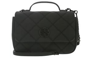 Кожаная плечевая сумка через плечо маленького размера женская черная TORY BURCH