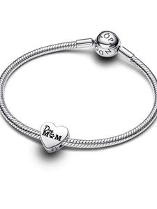 Шарм Pandora Engravable Dog Mom Heart Charm, стерлинговое серебро