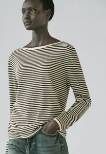 Полосатый свитер с длинными рукавами Massimo Dutti, Beige