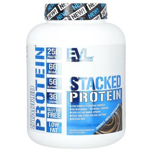 Stacked Protein, двойной насыщенный шоколад, 5 фунтов (2268 кг) Evlution Nutrition