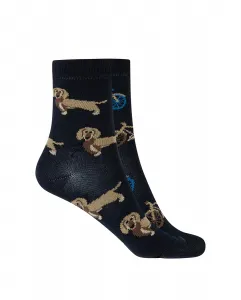 Комплект из 2 пар детских хлопчатобумажных носков с собакой и велосипедом Punto Blanco, темно-синий