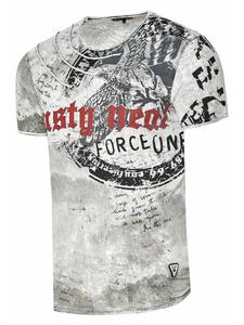 Выцветшая серая футболка с принтом орла Rusty Neal