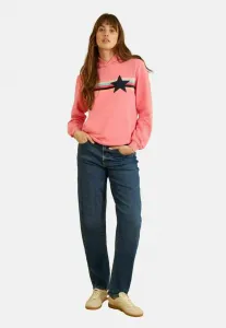 Худи стандартного кроя Love & Roses, Coral Pink Flocked Star Stripe