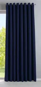 Плотная штора "Нью-Йорк" синяя (В x Ш 245 x 295 см), 1 шт., тепловая, затемняющая, люверсы, звукопоглощение, защита от УФ-излучения, подхваты, 201920600 Astek