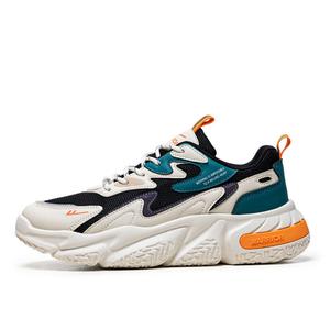 Кроссовки WARRIOR Chunky Sneakers Men Low-top Blue/orange/black, черный/бежевый/синий