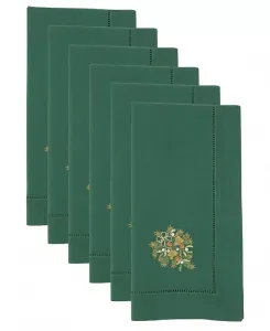 Салфетка для мережки Embr'D «Ветка сосны», набор из 6 шт. Saro Lifestyle, green