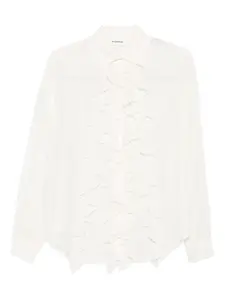 Шелковая рубашка с рюшами P.A.R.O.S.H., нейтральный