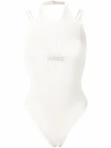 Купальник с сетчатыми вставками ANDREĀDAMO, белый