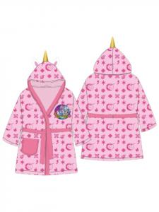 Cofi 1453 Банный халат «Академия Единорога» с капюшоном и карманом на поясе для девочек, розовый