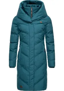 Стёганое пальто Ragwear "Наталка Меланж", стеганое женское зимнее пальто с капюшоном на подкладке, цвет Ocean