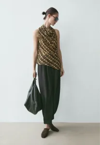 Струящаяся драпированная блузка Massimo Dutti, Brown