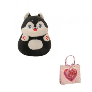 Мягкая игрушка яйцо с собаками сиба-ину и хаски, высота 23см/35см/45см AZLCL, Dog Egg Shiba Inu[Black]