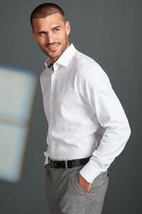 Текстурная рубашка Signature с декоративной окантовкой Next, белый