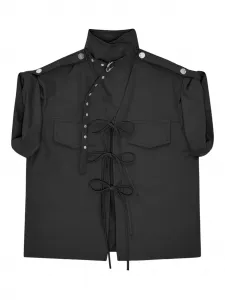 Блузка из эластичного хлопка GANNI, черный