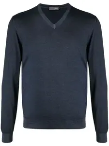 Свитер с V-образным вырезом Drumohr, синий