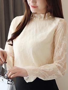 Женские топы с кружевом и жемчугом Doux Belle, цвет Beige