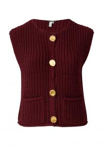 Вязаный жилет QS, бордовый