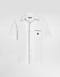 Гавайская рубашка из пике Dolce & Gabbana, белый