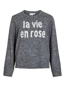 Вязаный свитер в цвете средне-серый меланж Vila