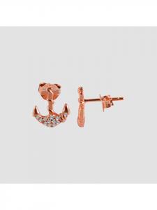 Adeliás Женские серьги - серьги-гвоздики из серебра 925 пробы с кубическим цирконием в золотой оправе