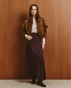 Женская длинная однотонная юбка Southern Cotton, баклажановый