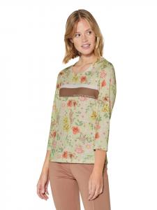 MADELEINE Футболка с цветочным принтом и рукавами 3/4, цвет лимонный сорбет / многоцветная