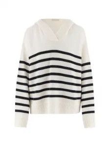 Полосатый худи Allude, белый