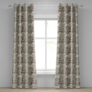 Музыкальная штора ABAKUHAUS с люверсами, классические инструменты, струнный квартет, скрипки, барочная соната, декоративные двухпанельные шторы, 280 см x 245 см, цвет "Реседа-зеленый, теплый серо-коричневый" Abakuhaus