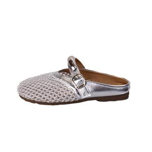 WUJI Женские массажные тапочки с закрытым носком устойчивые к истиранию серебристые, цвет Silver