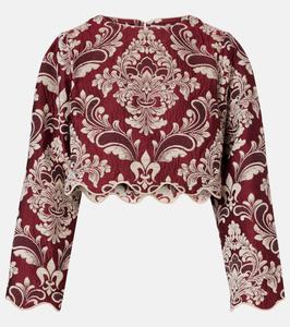 Укороченный топ с цветочным принтом Farm Rio, Blush Pink + Burgundy