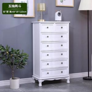 Yu Senyi Комод для гостиной и балкона в винтажном американском стиле из массива дерева, 6 ящиков, белый, полностью собран