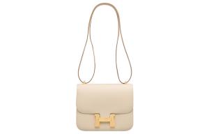 HERMES Сумка через плечо Constance Epsom Leather, мини кроссбоди женская 10 Craie Milkshake White