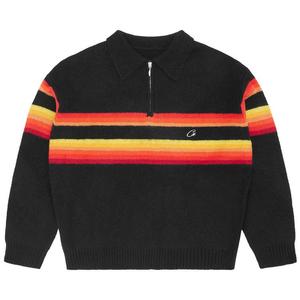 Пуловер Corteiz Gradient Half Knit Zip Pullover, Black