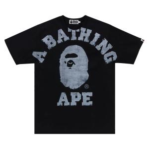 Студенческая футболка с принтом BAPE, Черная