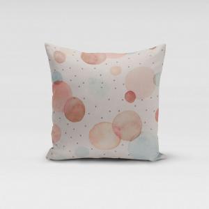 КРАСИВАЯ ЖИЗНЬ. Чехол на подушку белый с кругами акварельный горошек пастель размер 70х70см (ВхШ) размер 70х70см (ВхШ) Schöner-Leben